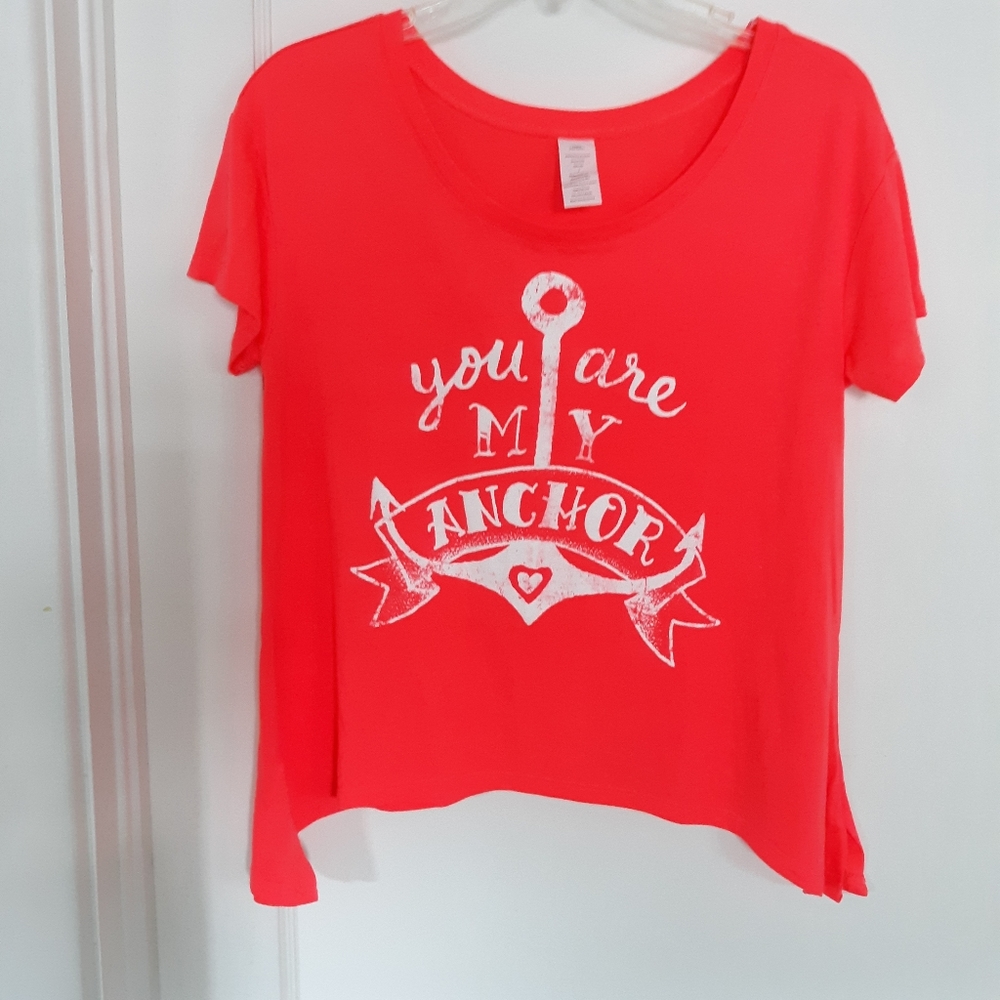 RUE21 Assymetrical Top Neon Orange Size Large